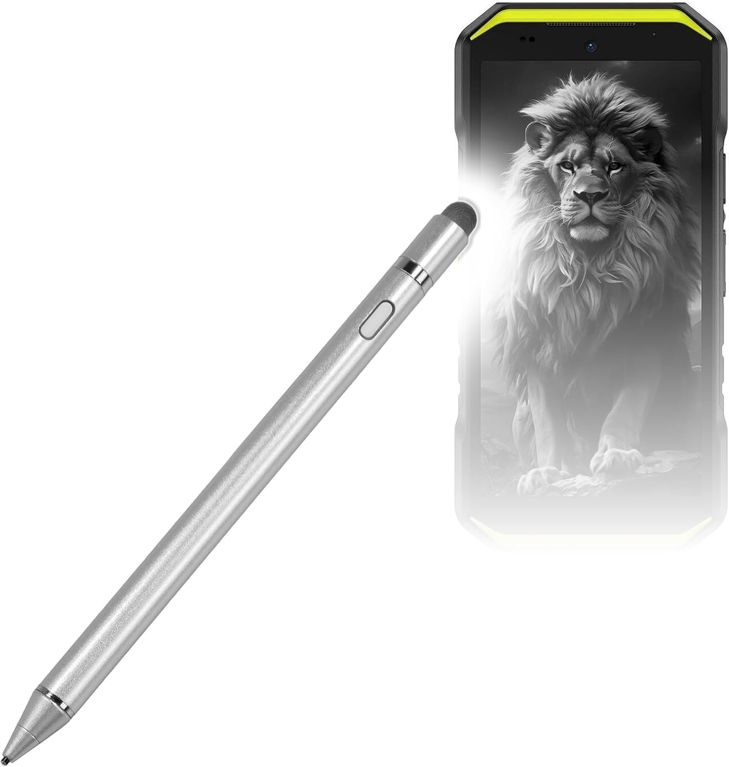 BoxWave Stylus Pen Compatible with Ulefone Armor X32 Pro - AccuPoint Active Stylus, Electronic Stylus with Ultra Fine Tip - Metallic Silver