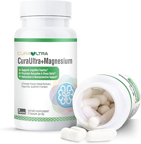 Suplementos para la salud cerebral con complejo de magnesio y vitamina B6 B12, extracto de cúrcuma curcumina - Apoya la memoria, el enfoque y el
