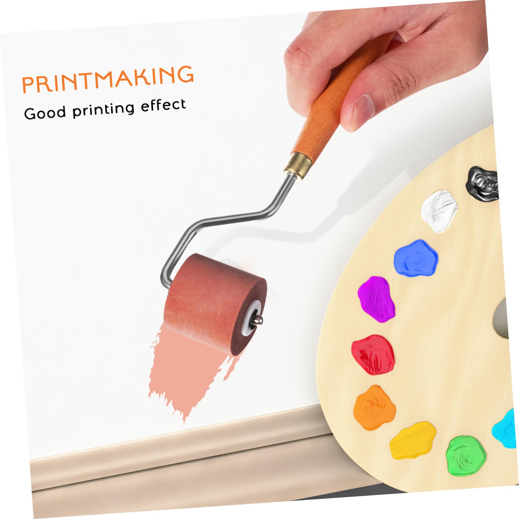 DOITOOL Set de 3 Rodillos de Goma para Brayer Diferentes Anchos para Proyectos Artísticos y Estampado, Uso Multi-funcional y Resultados Excelentes en Impresión
