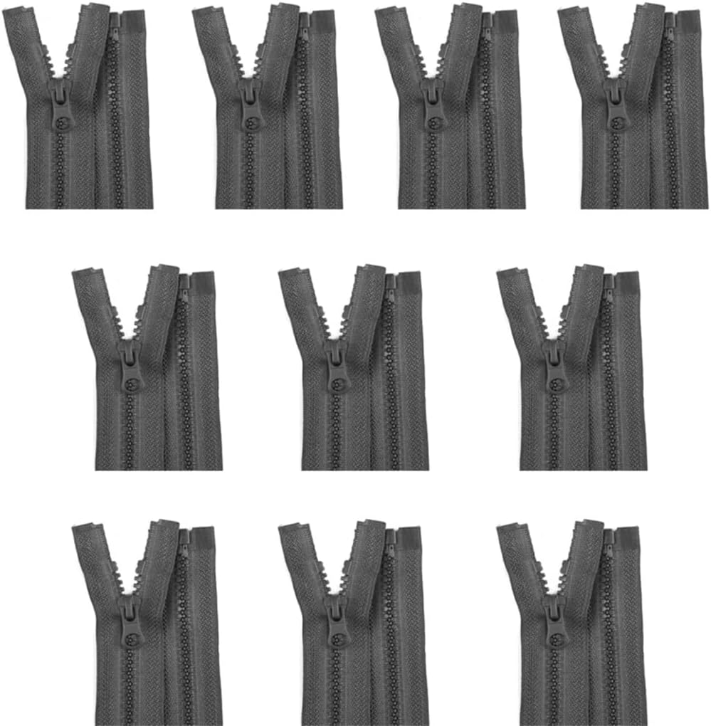 No 10, Black Heavy Duty Chunky Teeth Sewing On Tent, Open End Zip, 70cm & 75cm - Foto 11