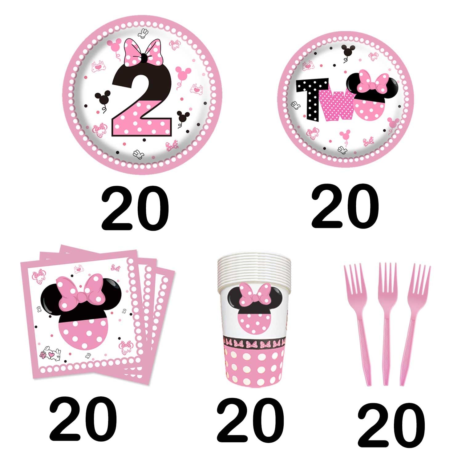 Amazon.com: 103Pcs Oh Twodles Pink Second Birthday Banner 2nd  
