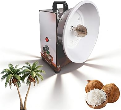 Coconut Scraper Grater Machine, Vertical Coconut Processing Grinder Shredder 3 Speeds Adjustable Processing Machine, Electric Coconuts Meat Removal Tool for Handles & Feet (1 pc)