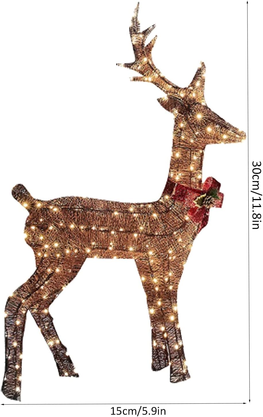 Febecool Reindeer Christmas Decoration Lighted Deer Family-Outdoor Christmas, Winter Decoration for Front Yards (Yellow-2 (3-Piece Set)) : Patio, Lawn & Garden
