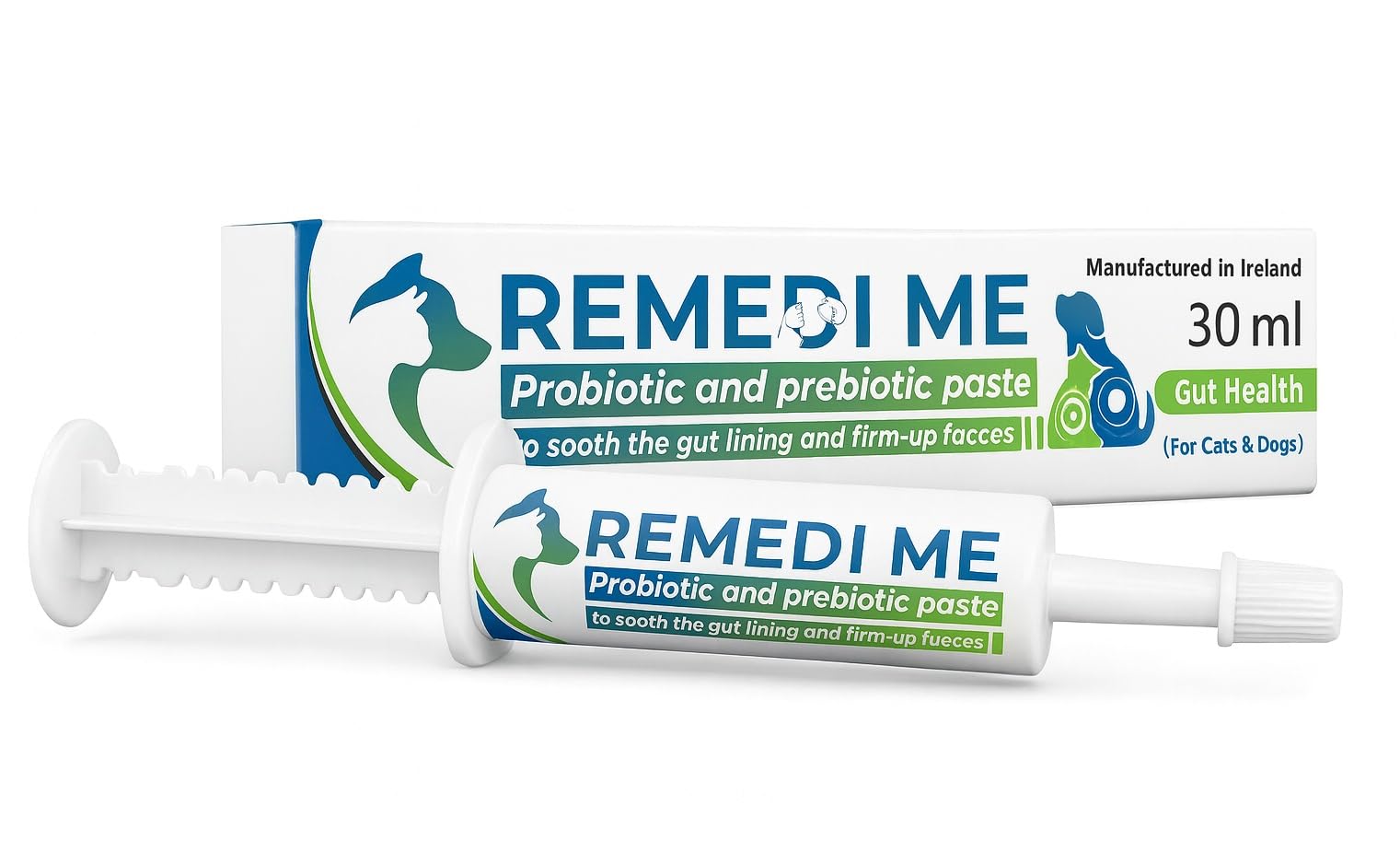 Remedime Probiotic & Prebiotic Paste to Sooth the Gut Lining and Firm-up Faeces - For Dogs & Cats, Light Brown, 30ML