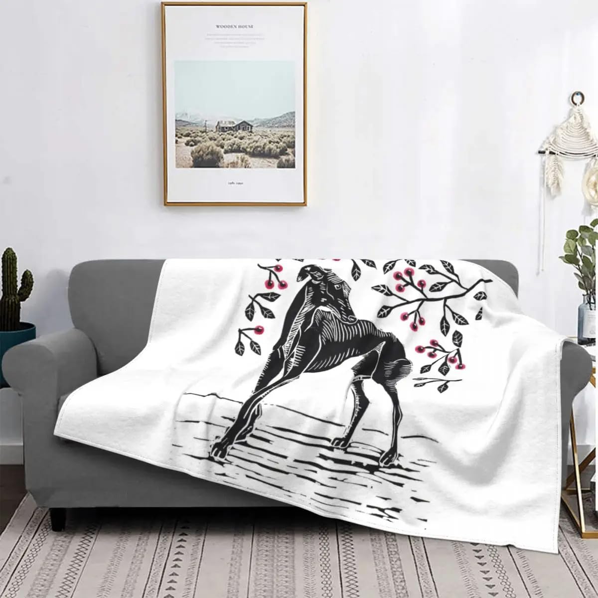 Couverture de chambre légère contre les nuits lourdes imprimée Greyhound
