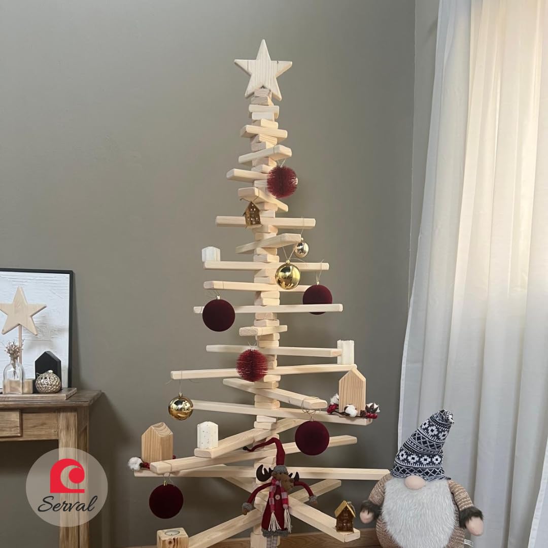 Arbre de Noël en Bois Naturel Multiforme