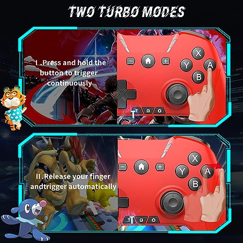 Bluetooth Controller for Switch/Mac/PC/Steam/Mobile Phone/iOS/Android//TV/iPad/Table/Apple Arcade MFi Games, switch pro controller wireless with Adjustable Dual Motion,Turbo,Macros,6-Axis,Wake Up - Thumbnail 4