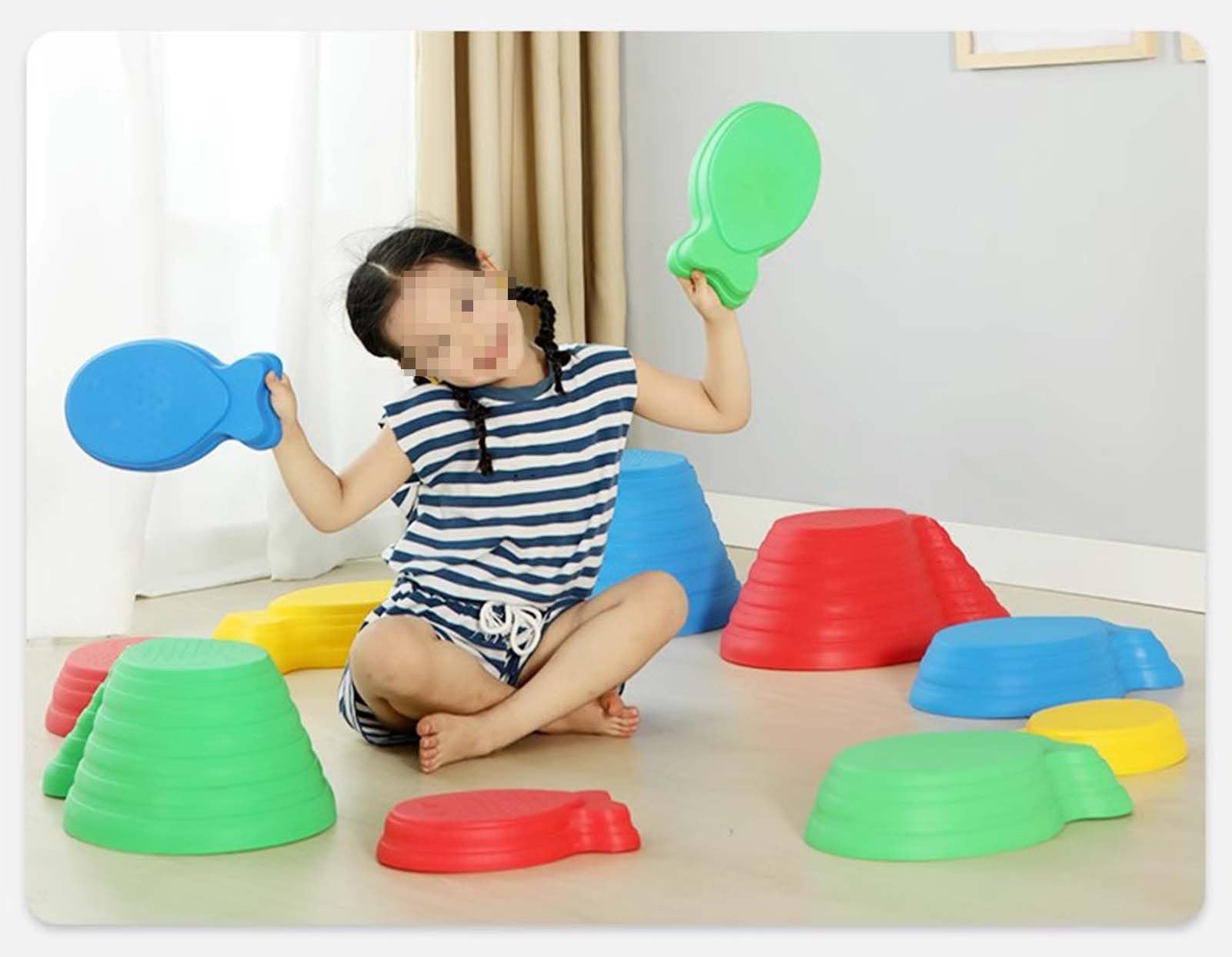 Juego de piedras de equilibrio antideslizantes para niños, promueve las habilidades motoras y la confianza en sí mismo y trata los trastornos sensoriales