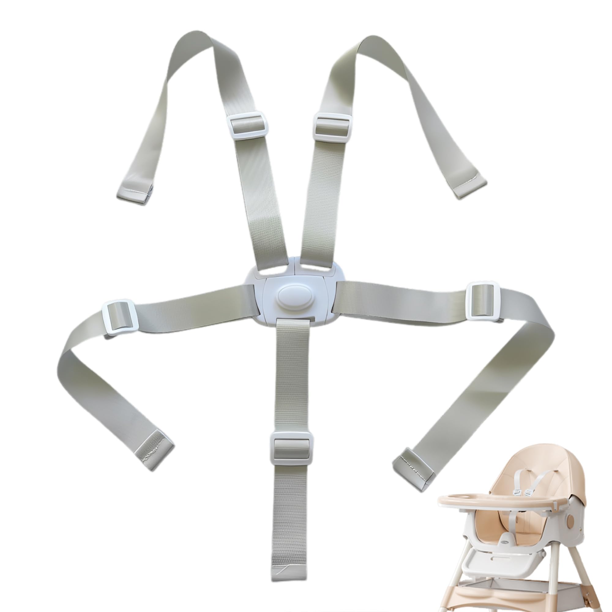 Cintura di sicurezza per seggiolone, cintura di sicurezza a 5 punti, cintura di sicurezza universale regolabile per bambini