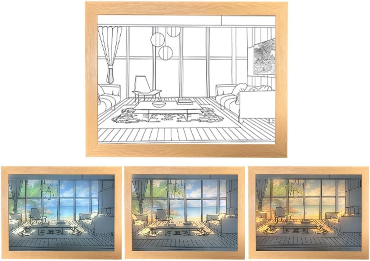 Amazon.co.jp : HEHW ライト絵 絵画 照明 絵画装飾 インテリア 装飾画 