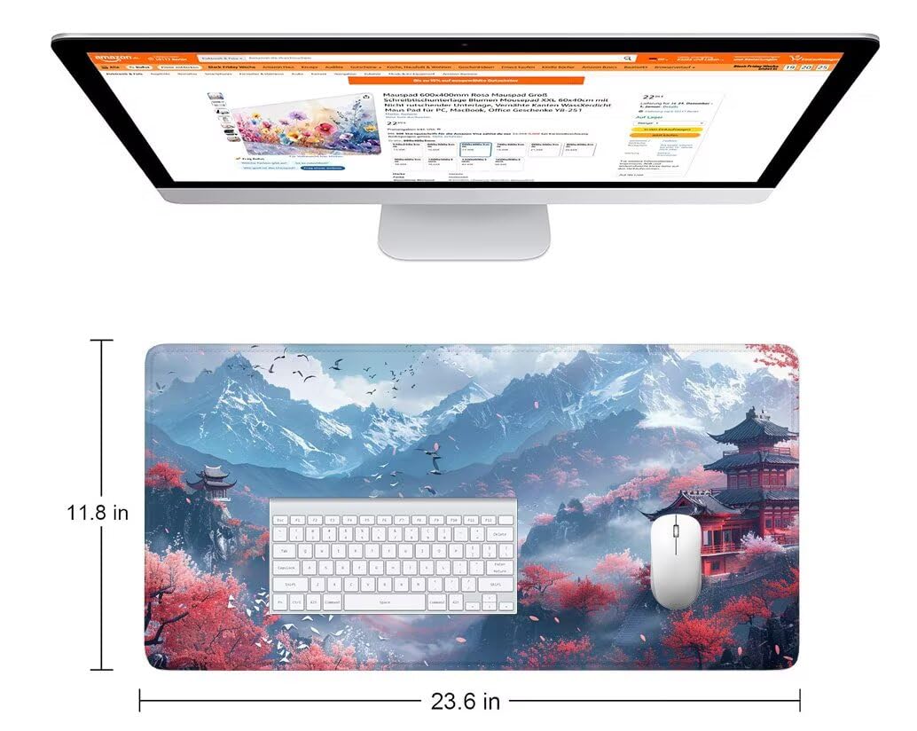 Czerwona podkładka pod mysz XXL 1400 x 600 mm, podkładka pod mysz dla ptaków z podstawą antypoślizgową, trwała i wodoodporna konstrukcja, poprawia precyzję i szybkość, akcesoria biurowe dla graczy K0