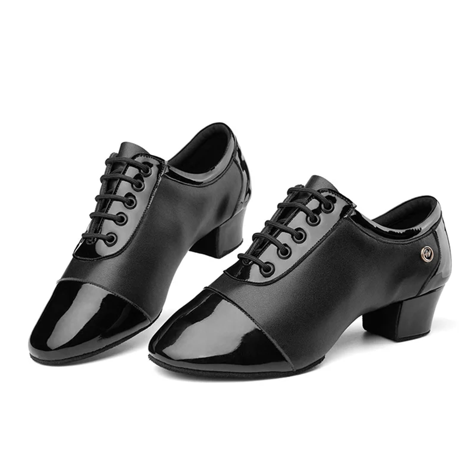 Tanzschuhe Herren Moderne Männer Ballsaal Tango Latin Dance Schuh Mann Split Indoor Weiche Sohle Schwarz Weiß Square Kinder Jungen Schuhe(Black and White,40)
