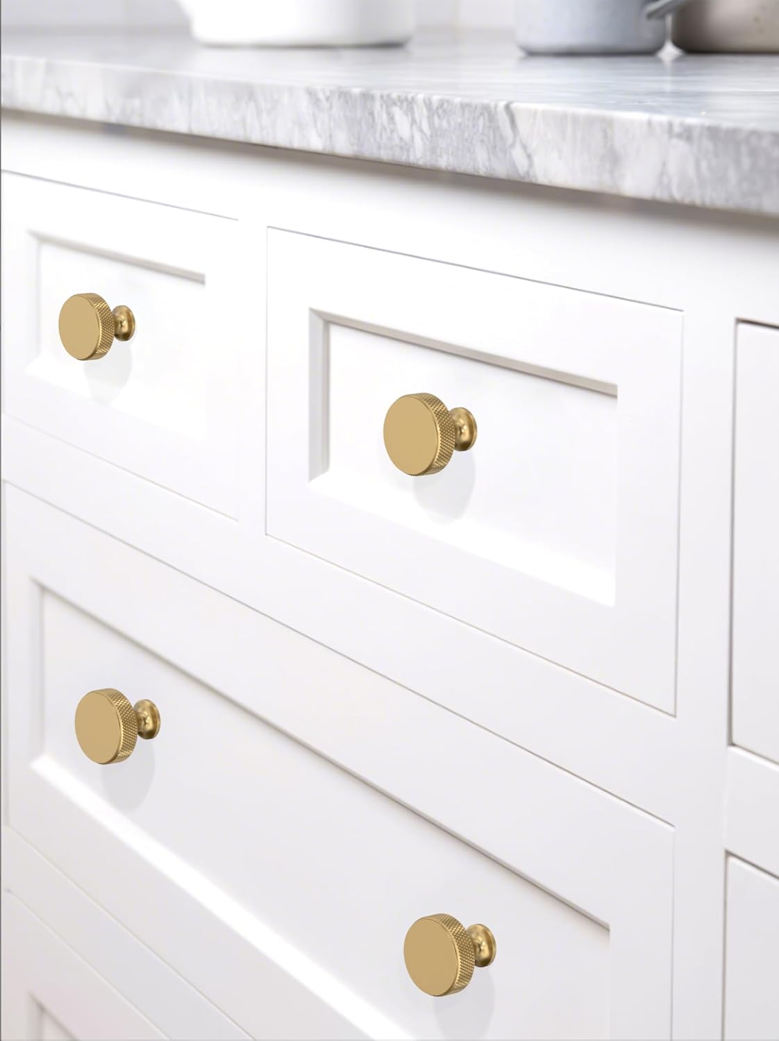 10 Pack Champagne Bronze Kitchen Cabinet Knobs 1-1/5 Inch(30mm) Cabinet Pulls Drawer Knobs Cabinet Hardware Knobs for Drawers