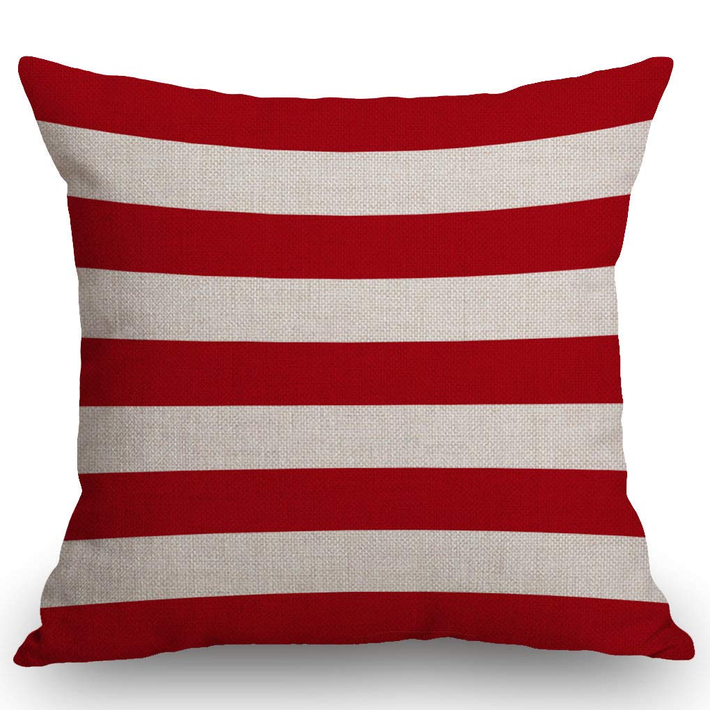 枕 Cushion Cover red line Amazon.com: SSOIU Red Stripe Cotton Linen Outdoor Pillow Cases