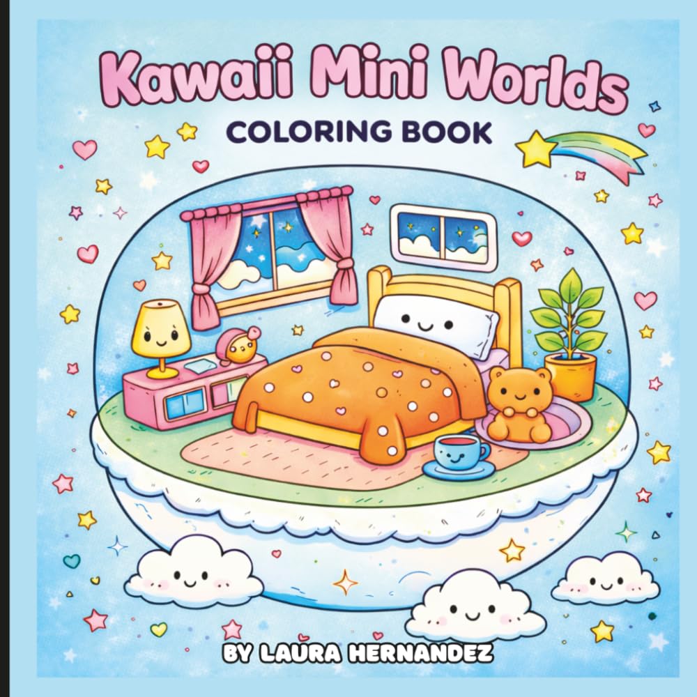 Kawaii Mini Worlds Coloring Book: Cute Kawaii Coloring Pages for Stress Relief, Relaxation & Creative Fun