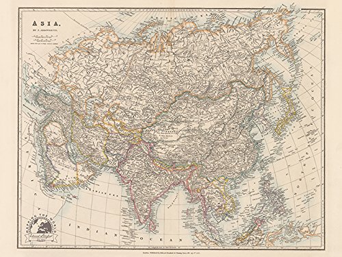 Stanfords Folio Asia Map 1884 Canvas, Multicolour, 60 x 80cm