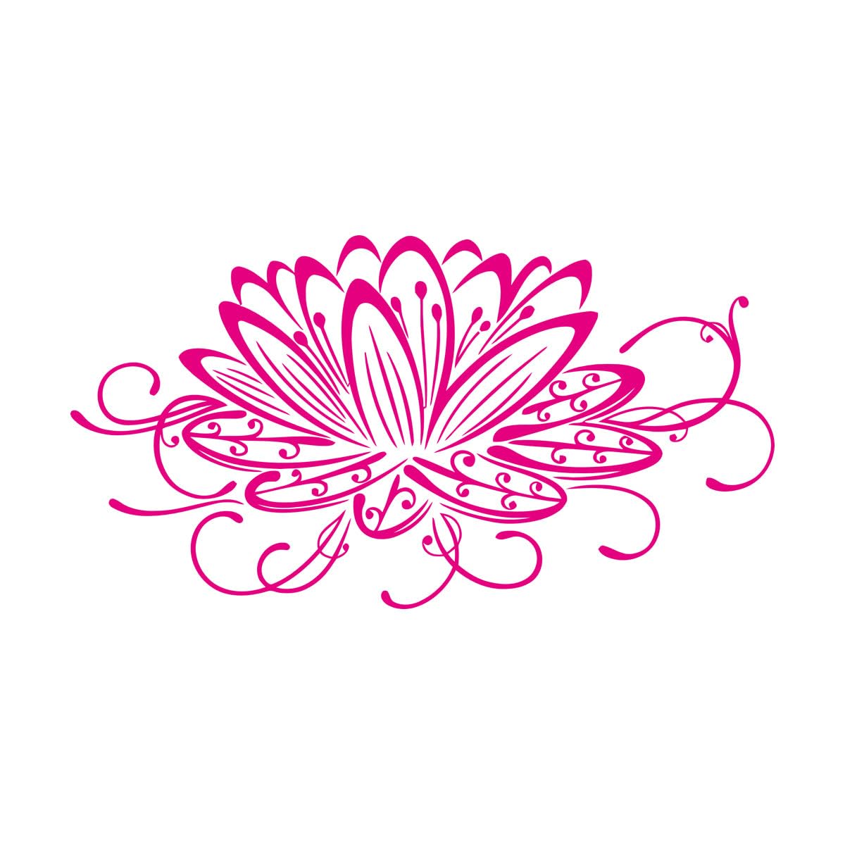 Lettering Decals Lotus Flower Water Lily Floral 72x132.6cm Do not Damage the wall Surface Extra Large Rosered