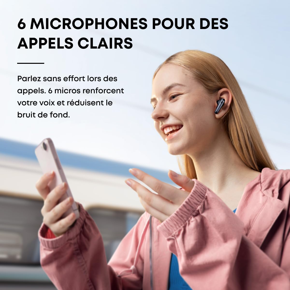 Soundcore by Anker Liberty 4 NC Ecouteurs Bluetooth sans Fil, Bluetooth 5.3, Reducteur de Bruit Adaptative aux Oreilles et à l'environnement, Hi-Res, 50H de Lecture Noir