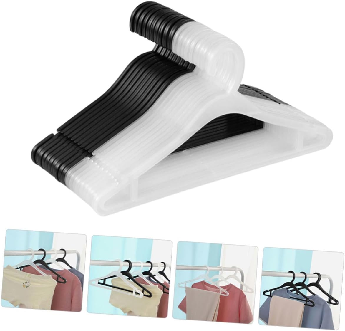 20pcs Children’s Clothes Hangers Plastic Space Saving Closet Organizer