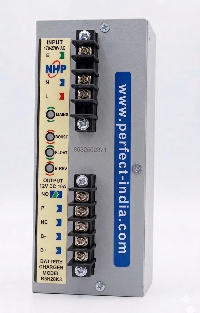 NHP Automatic Battery Charger, 12V DC 10A, Model R5H28K3, 170-270V AC Input, for Generator/Inverter/Car Lead Acid Battery Charger-image-6