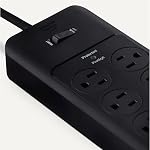 Amazon Basics 12-Outlet, 4000 Protecteur de la bande de puissance Joule, 8ft, noir
