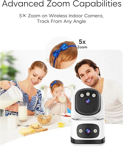 Miniatura 3 de VSTARCAM Cámara de seguridad para interiores, cámaras duales, cámara de seguridad QHD 2K con zoom de 5 ×, cámara de 360, monitor de bebé, cámara