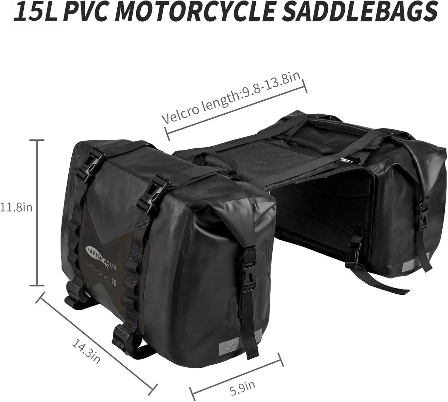 30L Motorcycle Luggage Bags for Motorbike Travel - Motorcycle Panniers Bags - Detachable Bag for Scooter, Honda, Suzuki, Yamaha (Black, 2 Pack)