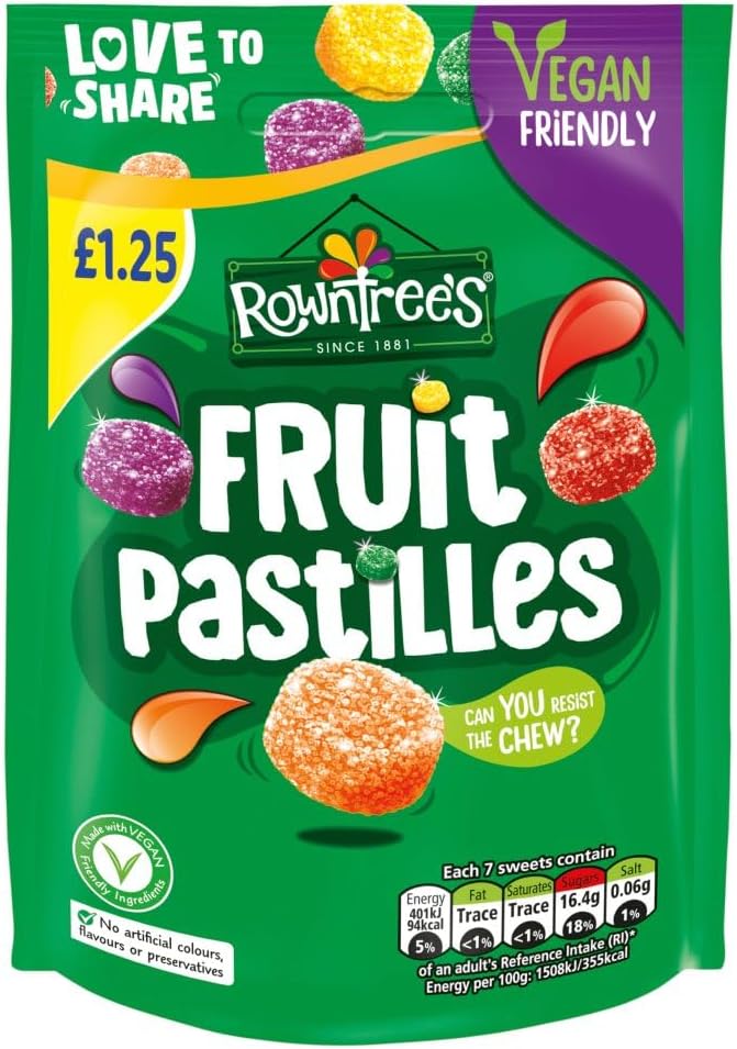 Rowntree's Fruit Pastilles PM £1.25, 10 x 114g BBE 31.07.2025
