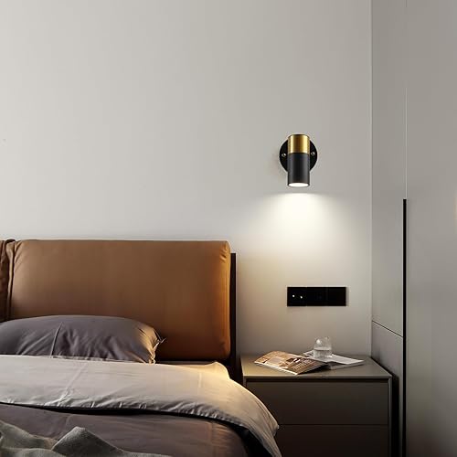 Miniatura 7 de KEESFU Foco de techo LED moderno para interiores, luz negra para montaje en techopared con cabezal de luz giratorio, luces industriales para sala de