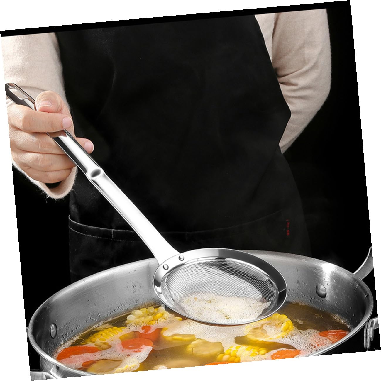 VALICLUD 3 pezzi Colini in Acciaio Inossidabile con Rete Fine per Cucina e Pasticceria Filtri Resistenti ad Alta Temperatura per Zuppe Olio e Farina Scolapasta Multiuso per Uso Domestico