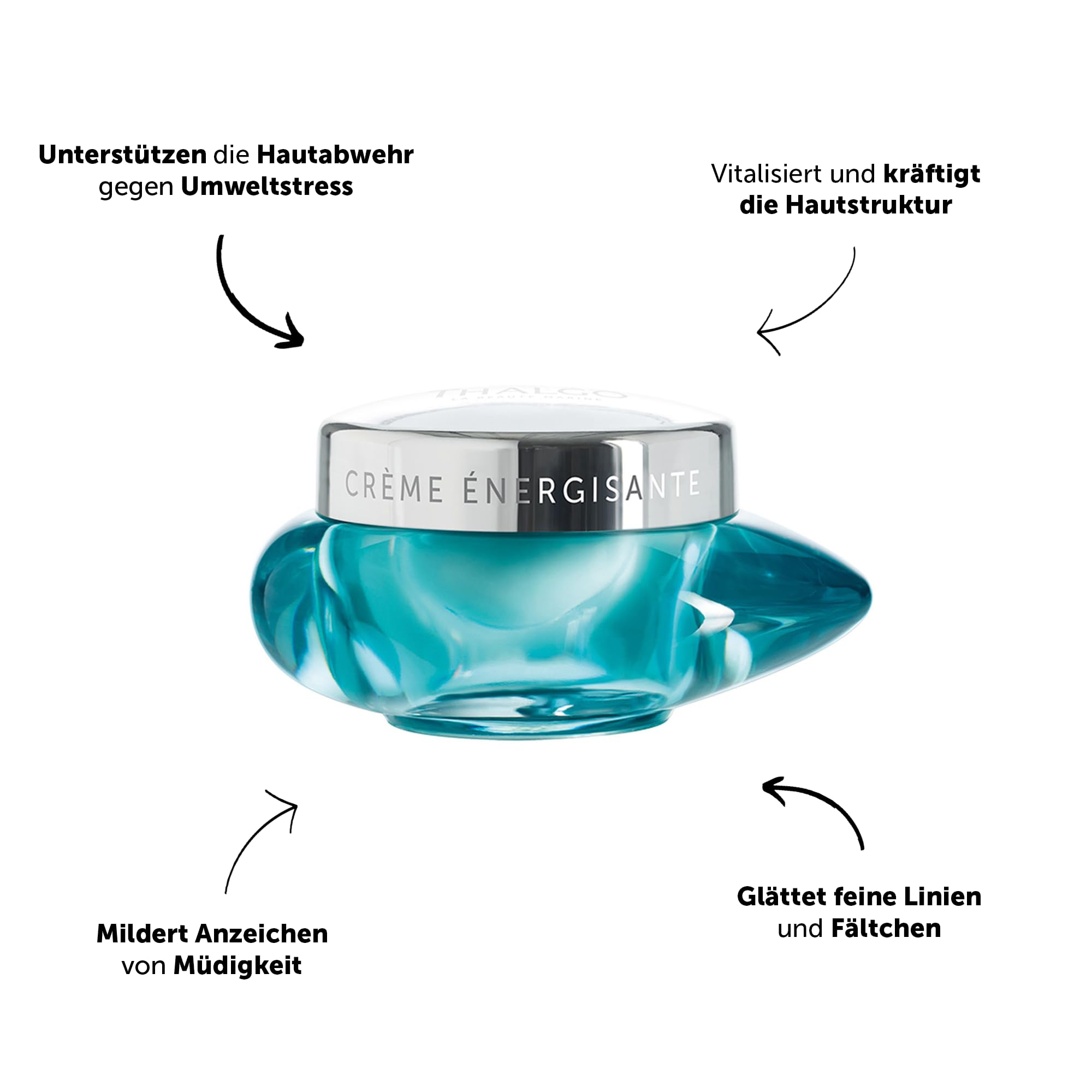 THALGO Spirulina Boost 2.0 Vitalisierende Creme, 50 ml glättet die Haut und mindert Anzeichen von Müdigkeit