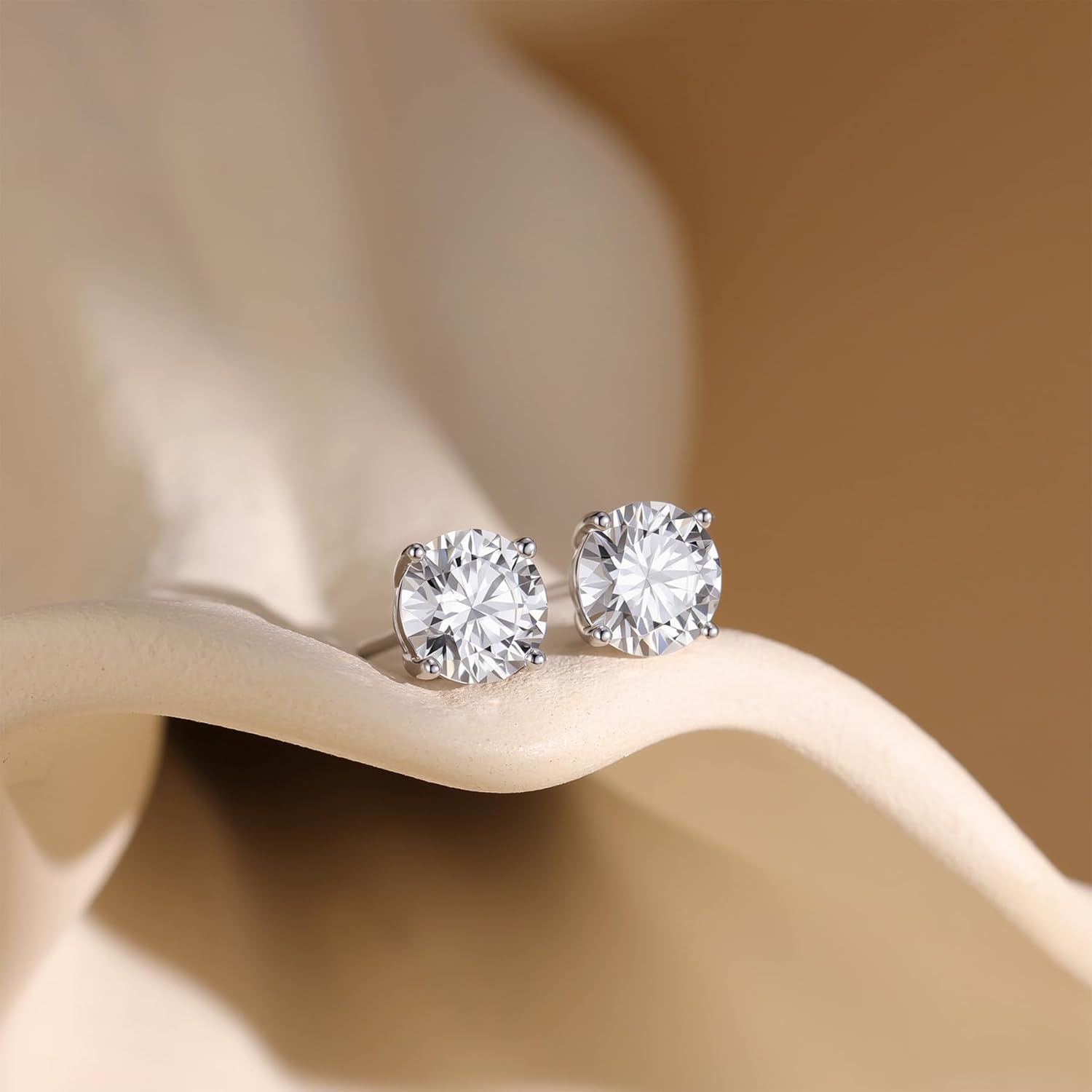 Moissanite Earrings for Women,D Color VVS1 Clarity Lab Created Gemston Men Studs S925 Sterling Silver Plated 18k White Gold Hypoallergenic Jewelry - Image 5