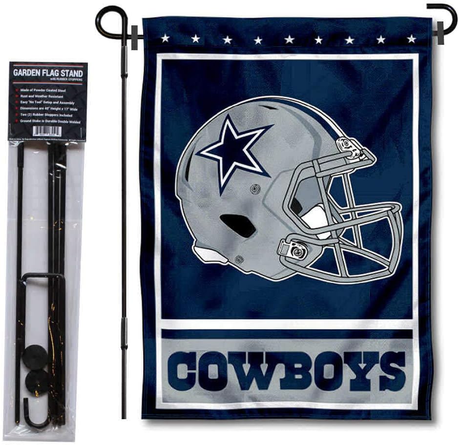 Dallas Cowboys Football Garden Flag and Pole Stand Holder