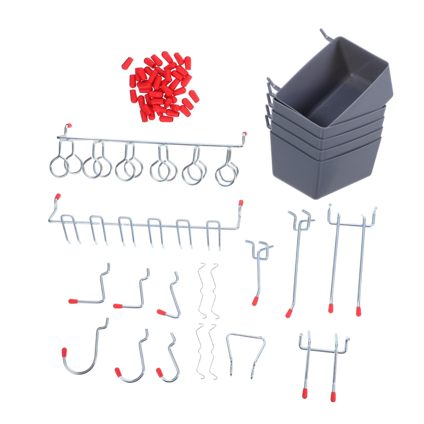 UKCOCO Ganchos para Tablero Perforado de Metal Organizador Ajustable para Garaje y Taller Soporte Resistente para Almacenamiento Versátil Paredes