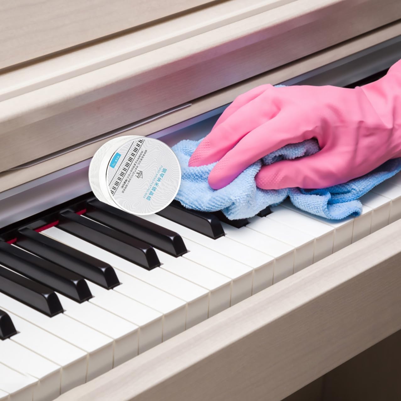 Piano Polishing Wax Cleaning Brush Cloth Piano Care Kit