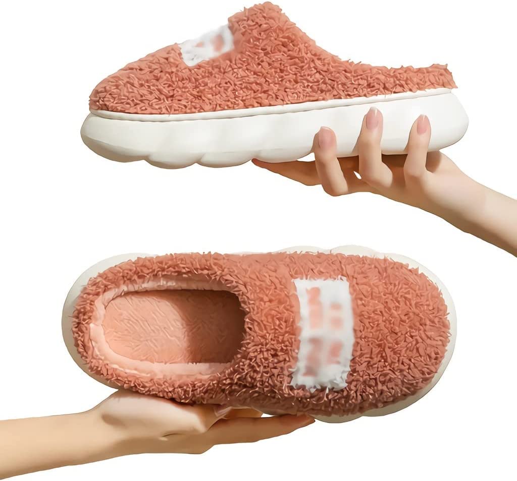 Zapatillas Zapatos de algodón ligeros y cómodos, zapatillas de casa antideslizantes antideslizantes de invierno para mujer, zapatillas suaves y esponjosas cálidas para mujer Zapatos de algodón