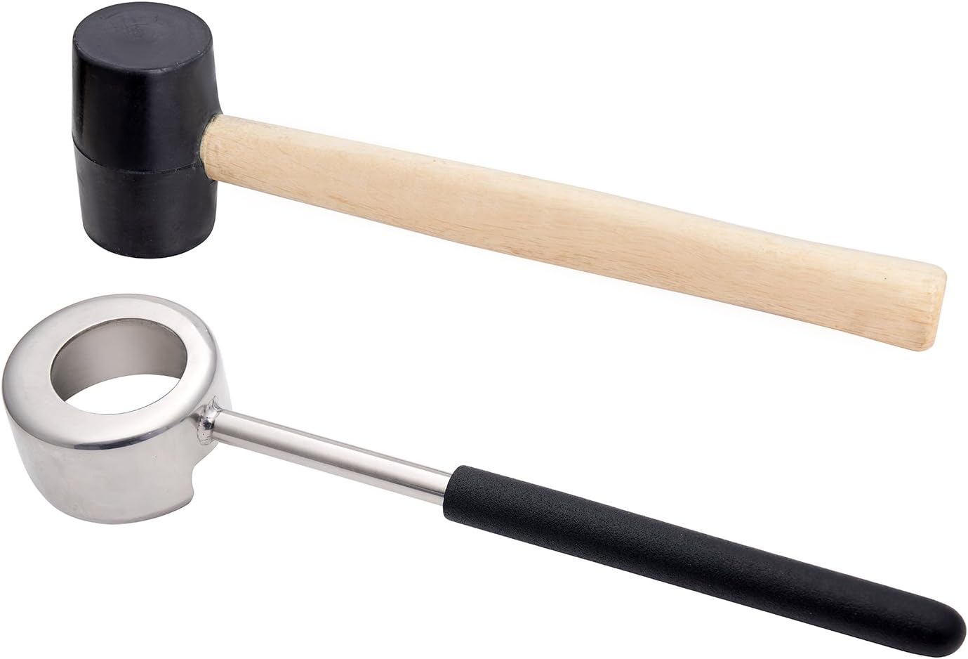 FANATU Coconut Opener Tool Set for Young Coconuts – Super Safe & Easy to Use Coconut Opening Tool – Food Safe Stainless Steel Coconut Opener Set with Hammer