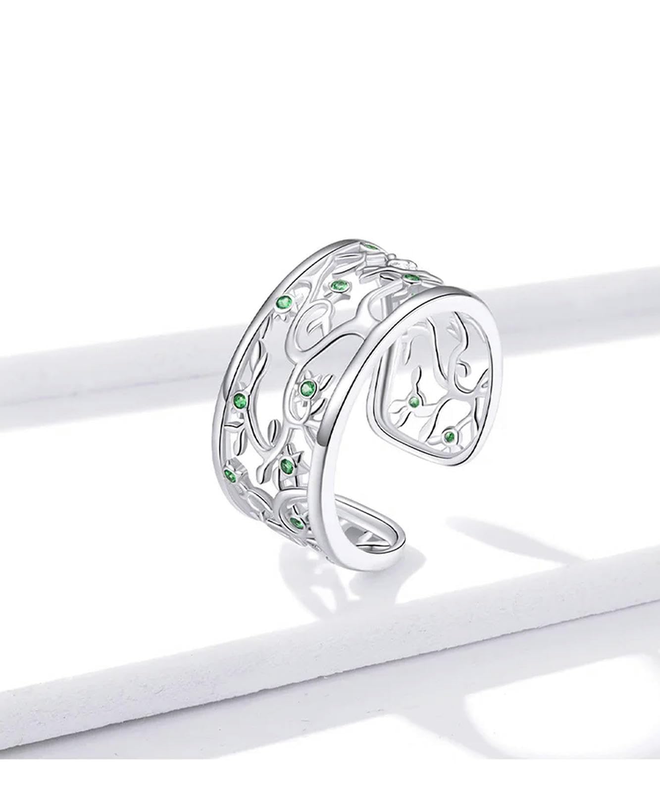 Anillos Anchos Con Diseño De Árbol De La Vida Para Mujer, Plata De Ley 925, Talla Única, Ajustables, Nuevo Diseño.