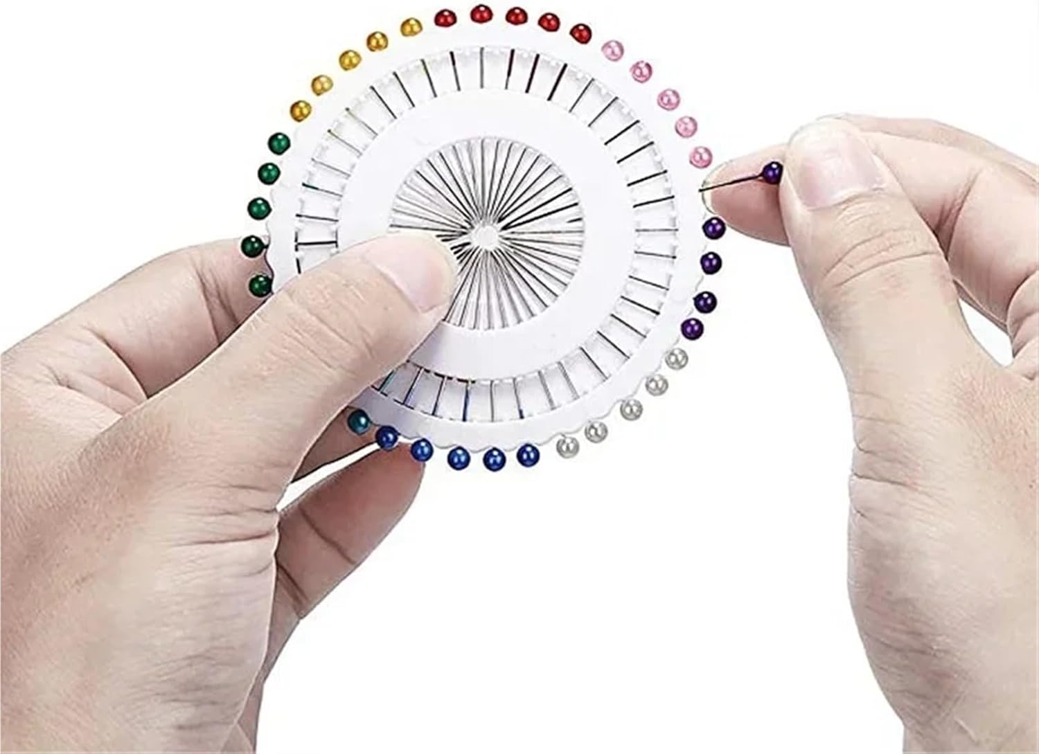 Round Head Sewing Pins 2880pcs 480Pcs/box Straight Pins Head pins Colorful White Round Pearl Dressmaking Quilting for Crafts(White)