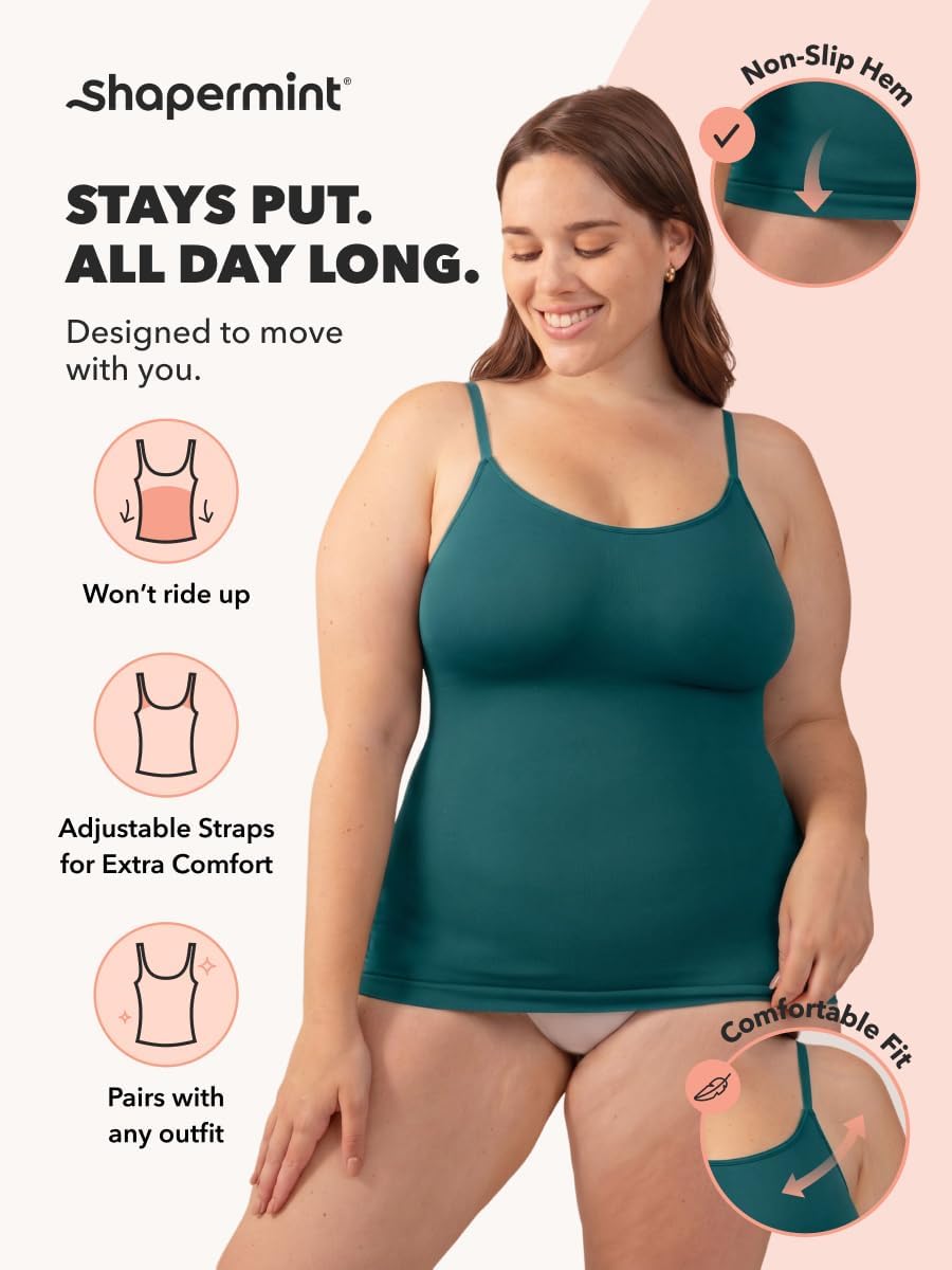 SHAPERMINT Womens Tops - Scoop Neck Cami Body Shaper for Women, Shapewear Tummy Control, Camisole Tank Tops for Women thumbnail