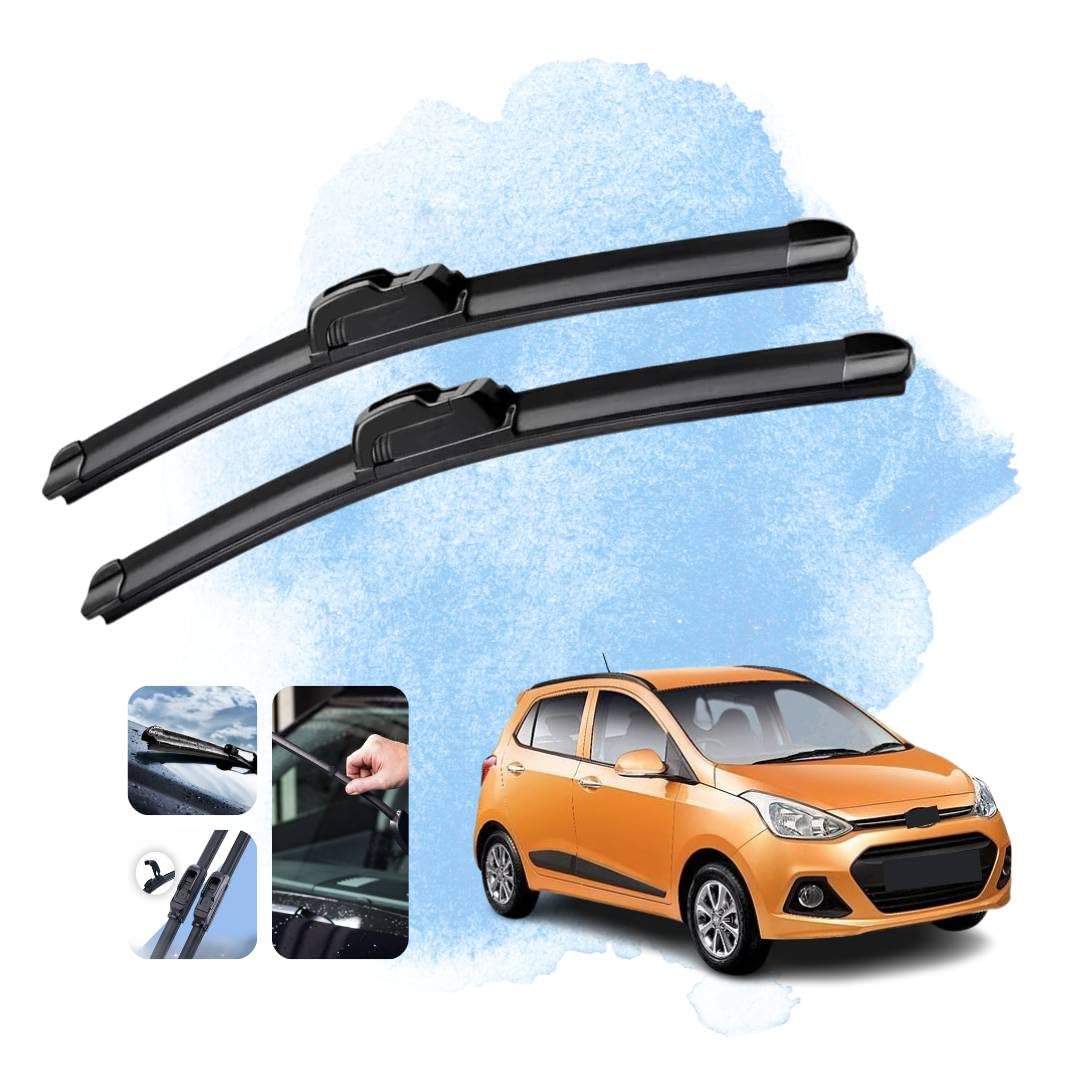 Kylo Perfect Fitting Frameless Windshield 100% Scratch Proof Cleaning Water Repellant Silicon Wiper Blades Suitable for HYUNDAI i10 D 22,P 16 (Set of 2)