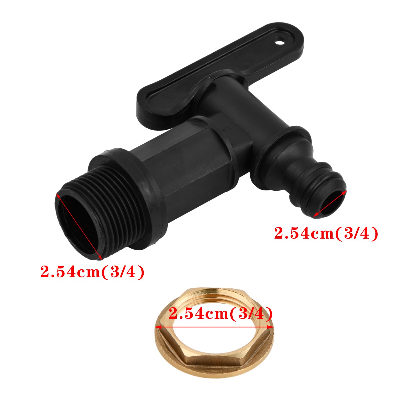 Rubinetto Plastica Per Acqua Piovana - 3/4 AG - Per Barili E Serbatoi IBC - Antigoccia E Resistente - Foto 8