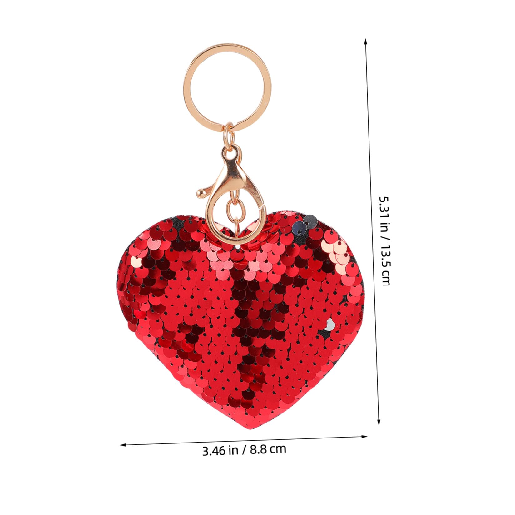 TOYANDONA Portachiavi Forma di Cuore Paillettes Scintillanti Rosse, 24 Pezzi in Lega e Plastica, Portachiavi per Uso Quotidiano e Chiavi Auto, Regalo Originale per San