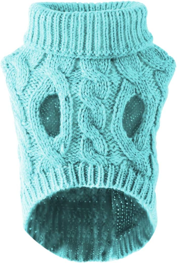 Pet Dog Turtleneck Knitting Sweater Coat Winter Warmer Thickening Pullover Knitwear Crochet Coat Clothes for Small Dog Puppy Cat - Image 4