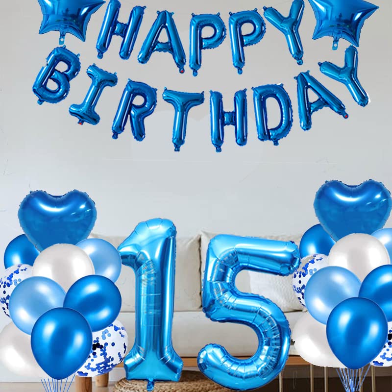 Happy Birthday Verjaardagsvlaggen, Banner, Ballonnen - Blauwe