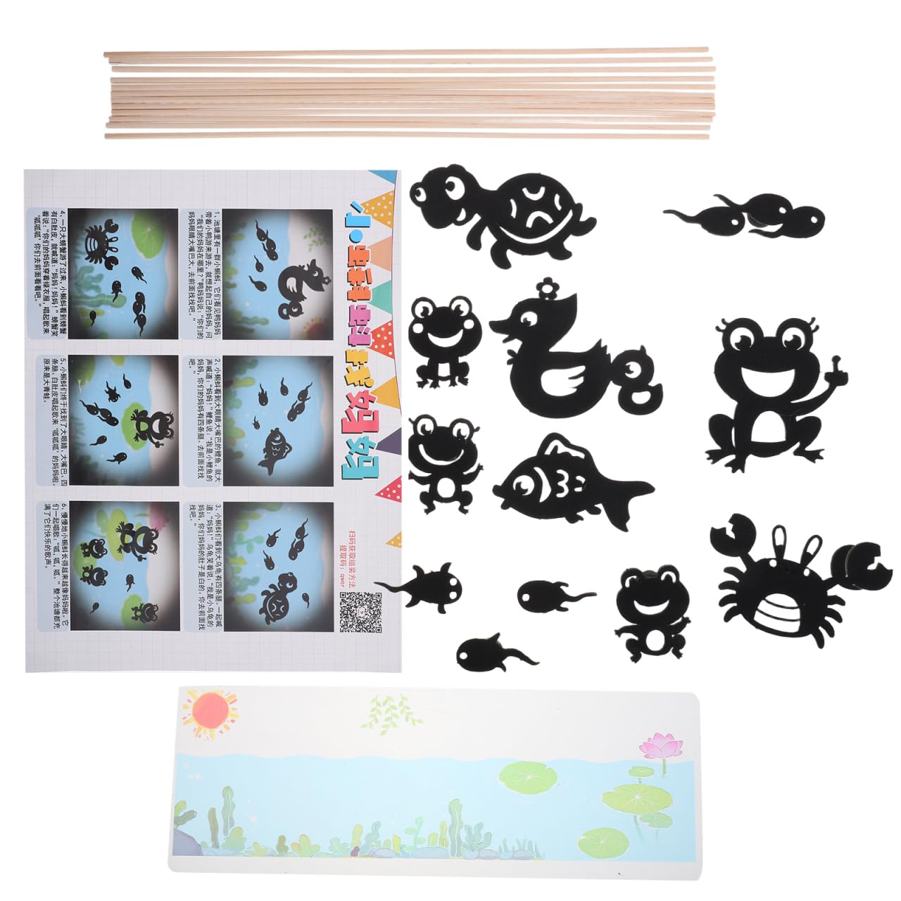 HANABASS Preschool Chinese Shadow Puppet Set Paper Craft for Kids Educational Storytelling and Performance Area - Image 2