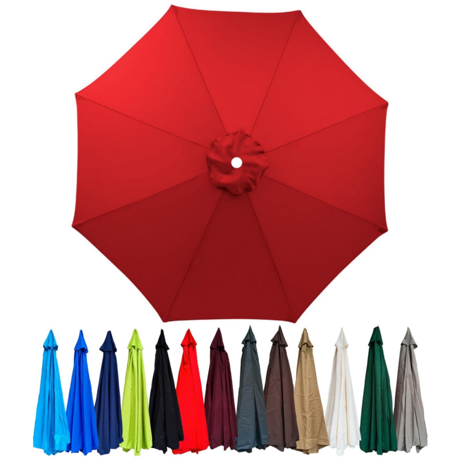 Replacement Canopy for 2.0/2.3/2.5/2.7m/3.0m Cantilever Umbrella with 6/8 Ribs for Yard Garden Beach(Red,2.5m/6 ribs) โ image 1