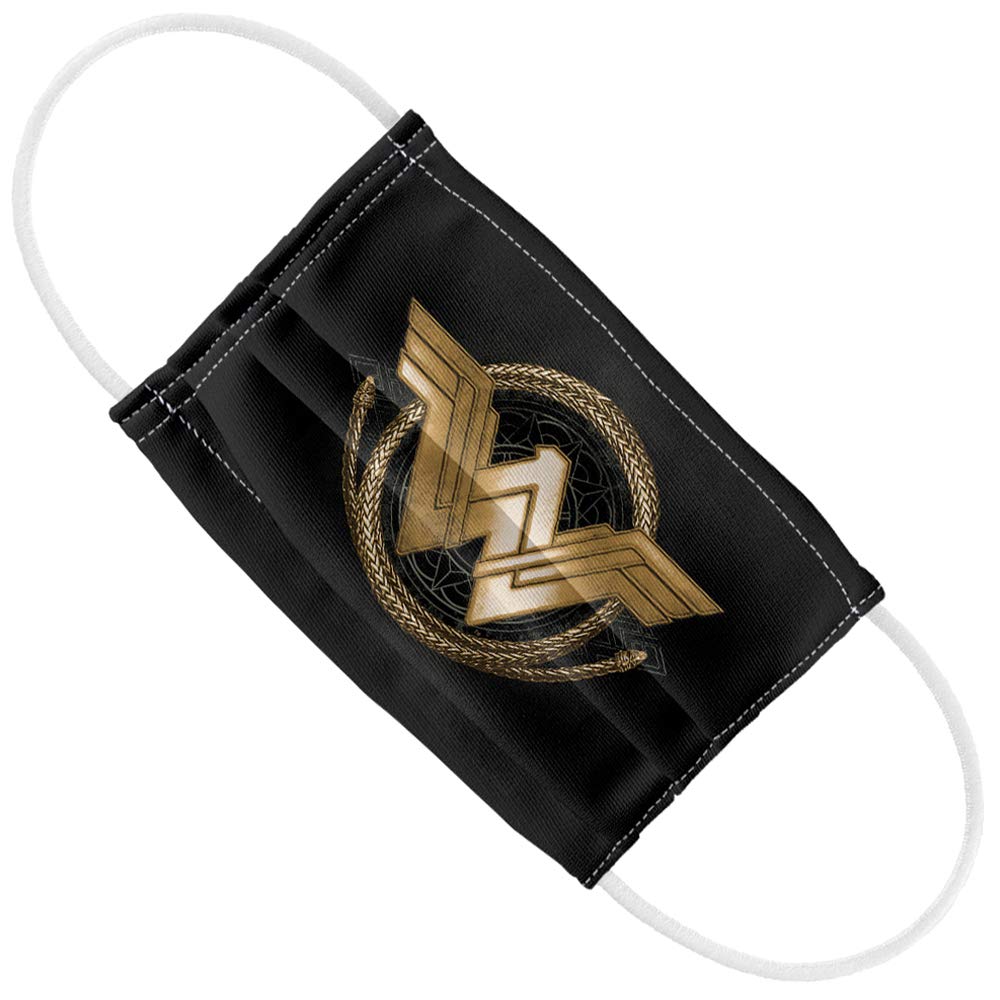 Popfunk Wonder Woman Movie Kids Lasso Logo 1-Ply Reusable Face Mask Covering with Adjustable Nose Wire