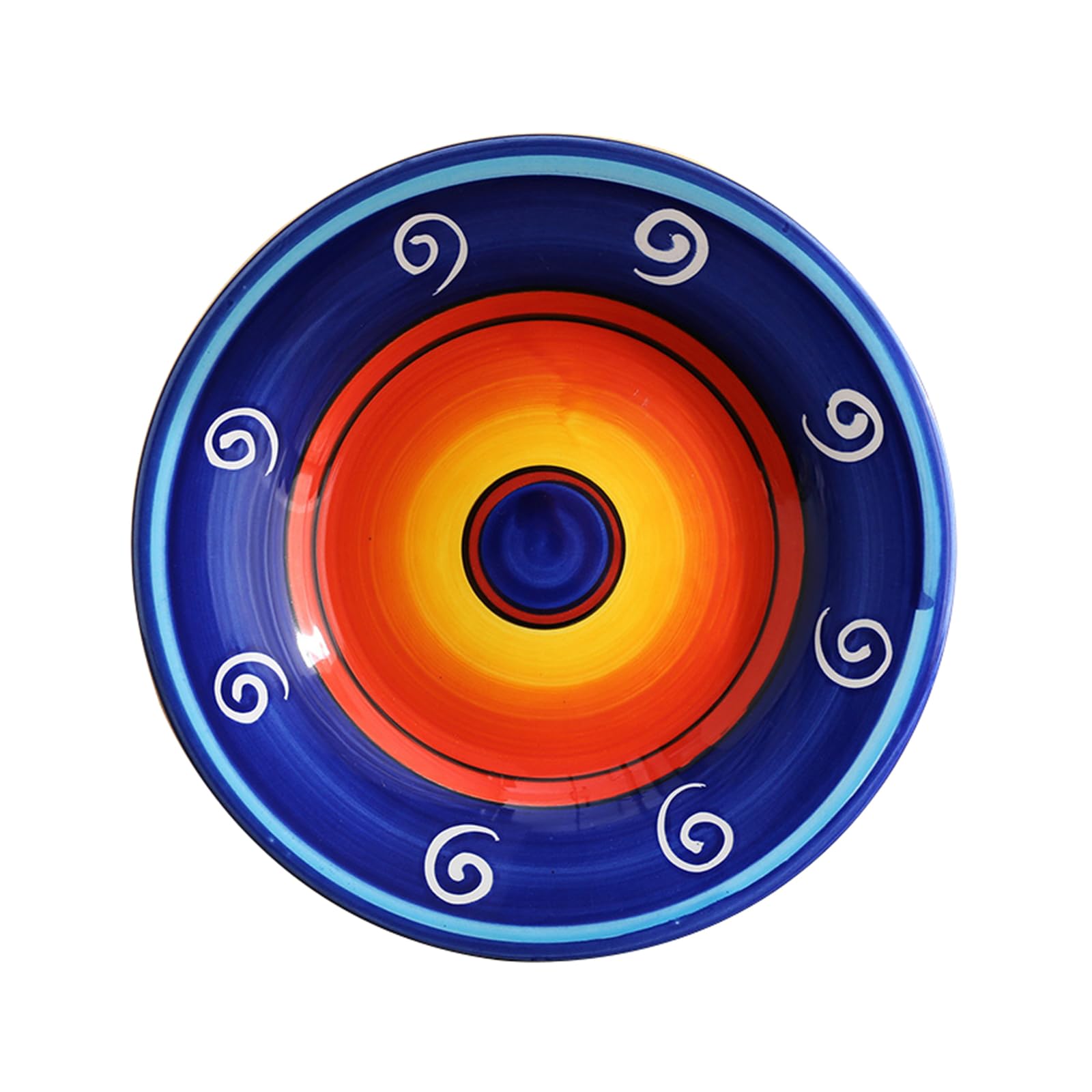 Knufeng N Hand-Painted Patter Ceramic Dinner Plate, Creative Plate, Tableware For Pasta Steak Appetizer, Durable And Stackable(Size:20.5 * 20.5 * 2.2Cm,Color:n)