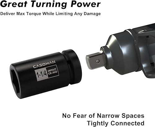 Miniatura 6 de CASOMAN Juego de dados de impacto para tuerca de eje del husillo de 1 pulgada de transmisión, profundo, de 1" a 2", juego de dados grandes de